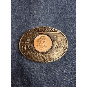 Vintage John Wayne American Coin Solid Brass Belt Buckle - Brand New